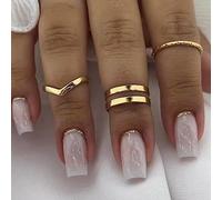 Ceboic French Tip Press on Nails Short, 24Pcs Square Acrylic Full Cover False Nails, Removable Nail Art Accessories with Elegant Designs for Women and Girls DIY Manicure - White Crack