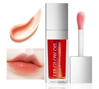Ceboic Hydrating Lip Glow Oil, Moisturizing Lip Oil, Long Lasting Plumping Lip Gloss Non-Sticky Transparent Toot Lip Balm, Tinted Lip Prevents Lip Lines and Dry Cracked Lips (Coral)