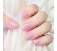 Ceboic Semi Cured Gel Nail Strips, 20Pcs Real Gel Nail Polish Stickers Solid Color Self-Adhesive Gel Nail Wraps Waterproof Nail Art Stickers for Women Girls Kids Salon-Quality Manicures (Creamy Pink)