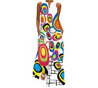 Ceboyel Womens Boho Floral Maxi Dresses Floral Flowy Long Dresses Sleeveless Sun Dress Casual Summer Trendy Outfits 2023, Multicolor #19, L