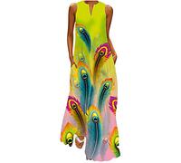 Ceboyel Womens Boho Floral Maxi Dresses Floral Flowy Long Dresses Sleeveless Sun Dress Casual Summer Trendy Outfits 2023, Green #13, L