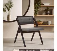 Cebu Folding Chair - Grey Wash - Padded - Black Elm Wood