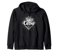 Cebu Island Philippines Coconut Retro Vacation Vintage Zip Hoodie