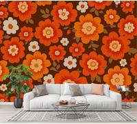 CECE&COLE 70S Retro Floral Bedroom Large Wall Murals