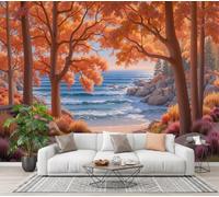 CECE&COLE Coastline Autumn Scenery Wallpaper for Living Room