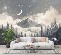 CECE&COLE Crescent Moon Mountain View Bedroom Large Wall Murals