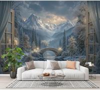 CECE&COLE Dreamy Window View Mural Wallpaper for Living Room Bedroom Decor