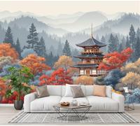 CECE&COLE Japanese Illustrations Mural Wallpaper for Living Room Decor