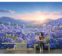 CECE&COLE Lavender Fields Mural Wallpaper for Living Room Decor
