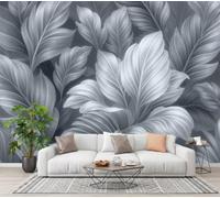CECE&COLE Photo Wallpaper Nordic Minimalist Botanical Mural | Broad Leaves Veins Panoramic Wall Large Photo Mural 300×210 CM Art Print Wallpaper Bedroom Decoration Wall Covering Poster
