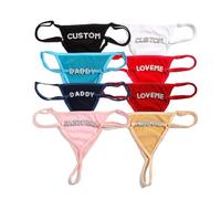 CECE&COLE Sexy Lady Custom Underwear Boyfriend Name Letter Bikini Lace G-string Thong Low Waist Chain Girl Body Jewelry Wife Birthday Gift,Dark Red,One size