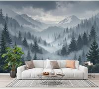 CECE&COLE Snow-Capped Mountains Lake Views Wallpaper for Living Room