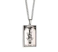 CECE&COLE Tarot Cards Necklace，The Devil The Hanged Mantarot Locket Necklace，Personalized Astrology Divination Amulet Necklace,The Hanged Man,60Cm