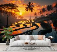 CECE&COLE Terraced Fields Scenery Silk Wallpaper 250×175 CM