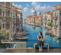 CECE&COLE Venice Canals Mural Wallpaper for Living Room Decor