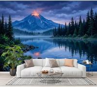 CECE&COLE Volcano Landscape Mural Wallpaper for Living Room Decor