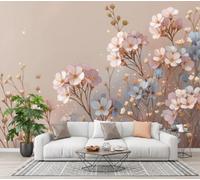 CECE&COLE Wall Mural Dreamy Watercolor Botanical 450×315 CM | Wildflowers Flower Branches, Wallpaper, Silk Premium Art Print Wall Mural, Decoration Poster Picture Design