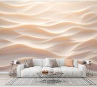 CECE&COLE Wall Murals 3D Abstract Wave Relief Large Photo Wallpaper | Dune Textures Light and Shadow Wall Stickers XXL Poster Picture Home Decoration for Living Room, Bedroom, Office, Dining Room