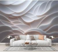 CECE&COLE Wall Murals Abstract Wave 3D Relief Large Photo Wallpaper | Curves and Waves Light and Shadow Wall Stickers XXL Poster Picture Home Decoration for Living Room, Bedroom, Office, Dining Room
