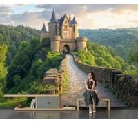 CECE&COLE Wallpaper Wall Mural Castle Scenery 450×315 CM (W×H)