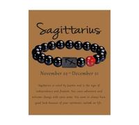 CECE&COLE Zodiac Star Sign Stone Bracelet - 8Mm Natural Black Onyx Beaded Bracelet - Zodiac Constellation Horoscope Celestial Astrology Jewellery - Women Men Gift,Sagittarius,21.5Cm