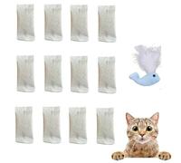CECE PAW 12 Pack Natural Catnip Pouches for Cat Toys, Non-Woven Fabric Catnip Refills, Gift Packaging with Catnip Tea Bags and Feather Whale Toy