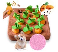 CECE PAW Dog Enrichment Puzzle, Interactive Squeaky Carrot Farm Snuffle Mat for Mental Stimulation and Puppy Brain Training, Small, Medium and Large Dogs (Upgraded Carrots with Treat Pockets)