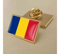 Cecey-jdz Romanian Flag Crystal Enamel Brooches And Pins - Women Men Charm Ethnic Geometric Jewellery Hip Hop Lapel Badge, Novelty Patriotic Buttons Pins Accessories Creative Gift,25 * 15Mm