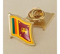 Cecey-jdz Sri Lanka Flag Brooches And Pins - Vintage Ethnic Crystal Enamel Buttons Pins Novelty Creative Patriotic Jewellery, Charm Hip-Hop Geometric Lapel Badge Accessories Chic Gift,19 * 18Mm