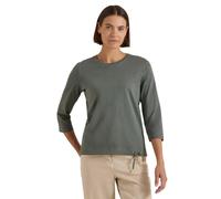 Cecil 3/4 Sleeve Shirt with Crew Neck in Plain Colour Dried Olive Green S