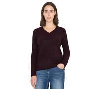 Cecil 3015690 Bouclé V-Neck Pullover, Eggplant Red, XL Women