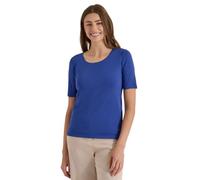Cecil Basic T-Shirt with Crew Neck in Plain Colour Deep River Blue M
