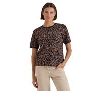 Cecil Creamy Mocha L T-Shirt with Crew Neck and Leo Pattern