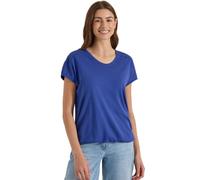 Cecil Deep River Blue M V-Neck Lace Detail T-Shirt
