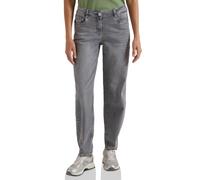 Cecil High Waist Barrel Leg Jeans in Loose Fit Light Grey Wash 30
