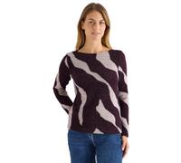 CECIL Patterned Feather Yarn Shirt Eggplant Red M