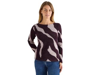 CECIL Patterned Feather Yarn Shirt Eggplant Red M