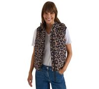 Cecil Quilted Vest with Hood and Pockets, Creamy Mocha M