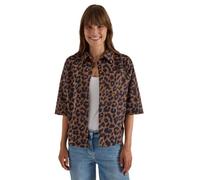 Cecil Short Sleeve Shirt Blouse Corduroy with Leo Pattern Creamy Mocha L