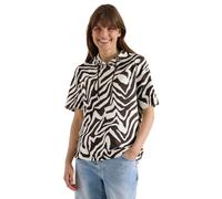 Cecil Short Sleeve Shirt with Hood and Structure Brown Cacao XL