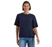 Cecil Short-Sleeved Blouse Shirt with Crew Neck Urban Dark Blue XS