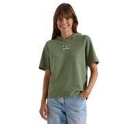 Cecil Short-Sleeved Shirt with Hood and Wording Deep Matcha Green S