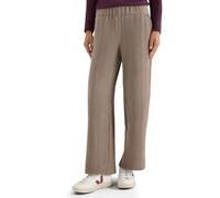 CECIL Soft Chenille Wide Leg Trousers Sandalwood Beige Melange L