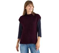 CECIL Sweater Vest with Knitted Detail Eggplant Red S