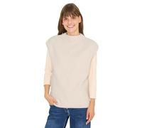 CECIL Sweater Vest with Knitted Detail Oat Milk Beige Melange M