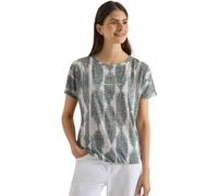 Cecil T-Shirt in Burnout Look with Wording Deep Matcha Green XL