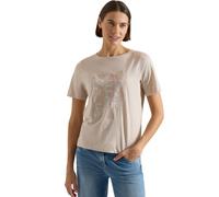Cecil T-Shirt with Crew Neck and Front Print Cashmere Beige S