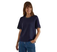 Cecil T-Shirt with Crew Neck and Leo Details Urban Dark Blue M