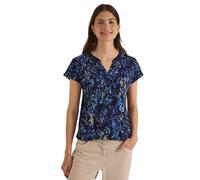 Cecil T-Shirt with Split Neck and Print Urban Dark Blue L