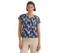Cecil T-Shirt with V-Neck and Lace Detail Urban Dark Blue XXL
